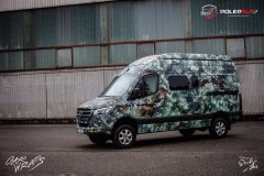 Designový polep dodávky Mercedes Benz camouflage | Studio ALEŠ s.r.o.