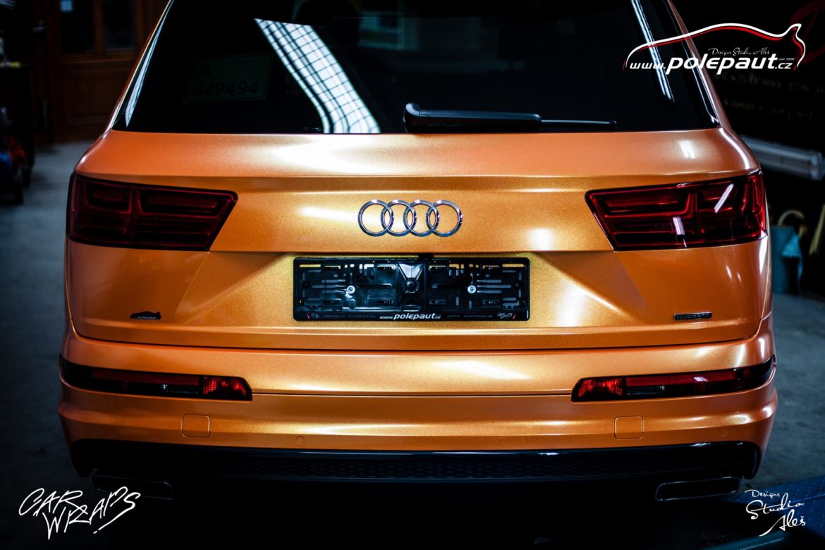 studio ales polep aut car wrap design celopolep audi Q7 KPMF orange gold starlight (7)