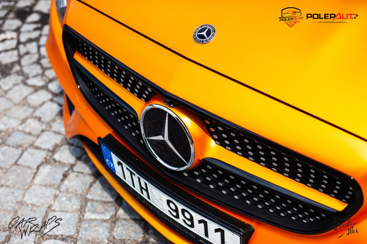 studio ales car wrap polep aut celopolep polepaut mercedes avery stunning orange satin (5)